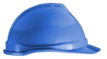Arc Flash PPE - MSA : Polyethylene Slotted Cap Style Hard Hat With Fas-Trac 4 Point Suspension