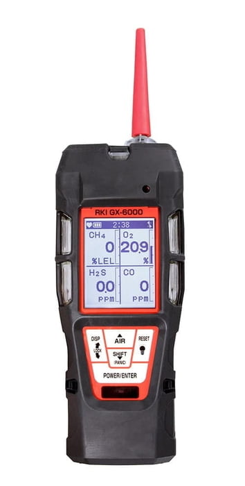 GX-6000,LEL/O2/VOC(11.7 ev)/VOC(4K ppm 10.6 eV),w/Li-ion battery pack/100-240 VAC charger