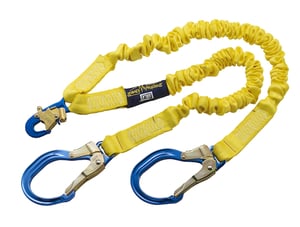 DBI-SALA 1244412 Shockwave 2 100% Tie-Off Shock Absorbing Lanyard with Snap Hook and Aluminum Rebar Hook