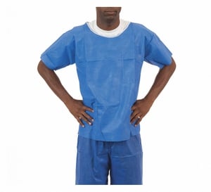 Enviroguard FS2065BL Soft Disposable Scrubs, Denim Blue, Size Large (Case of 50)