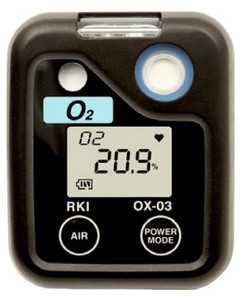 RKI OX-03 Oxygen Single Gas Personal Monitor Kit with case, 72-0010-50