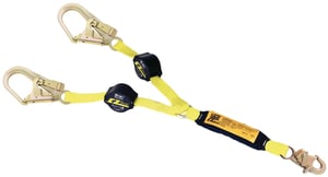 DBI-SALA 1241481 Retrax 100% Tie-Off Shock Absorbing Lanyard with Snap Hook and Steel Rebar Hooks at Ends