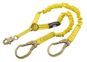 DBI-SALA 1244456 Shockwave 2 100% Tie-Off Rescue Shock Absorbing Lanyard 6 ft. with D-ring for SRL or Rescue, Snap Hook and Steel Rebar Hooks