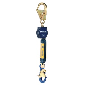 DBI-SALA 3101238 Nano-Lok 6 ft. Self Retracting Lifeline - Dyneema Fiber, Polyester Web, Aluminum Snap Hook, and Swiveling Anchor Loop with Aluminum Rebar Hook