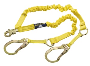 DBI-SALA 1244750 Shockwave2 Tie-Off Rescue Shock Absorbing Lanyard 6 ft. with Snap Hook, D-rings for Rescue, and Steel Rebar Hooks