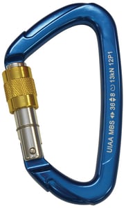 DBI-SALA 8700198 Medium Offset D Rescue Aluminum Carabiner with 22mm Gate Opening and Screw Gate