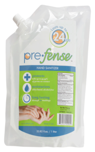 PF-1LTR-EA Prefense Hand Sanitizer Dispenser Refill, Pouch (qty 2 - FREE))