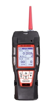 GX-6000,LEL/Oxy/H2S/CO/VOC(4K ppm 10.6 eV),w/alk & Li-ion batt packs/100-240 VAC & 12 VDC charger