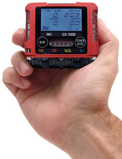 RKI GX-2009 72-0312RKC Gas Detector 3 gas, LEL / H2S / CO with alligator clip and 115 / 220 VAC charger by RKI Instruments