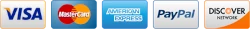 Payments Accepted - Visa, Mastercard, American Express, PayPal, Discover