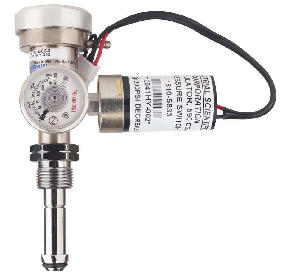 Industrial Scientific Regulator, Demand W/ Switch (200 PSI), 0.3 LPM