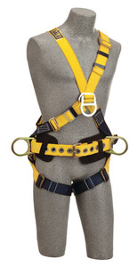 Cap-Saf-1101809 DBI-SALA 1101809 Small Delta Cross-Over Construction Style Climbing Harness with Back, front and side D-rings, belt with pad