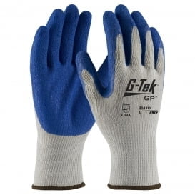 PIP G-Tek cotton/polyester glove with latex coated crinkle grip, economy grade, Size L