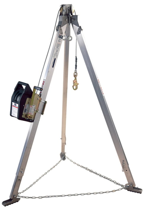 3M Fall Protection Advanced Aluminum Tripod with Salalift II Winch - 7 ft. (2.1 m) aluminum tripod and Salalift╓ II winch w/ 60 ft. (18 m) of 1/4 in. (6.3 mm) galvanized steel wire rope, mounting bracket and carrying bag