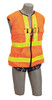 DBI-SALA 1107403 DeltaVest Hi-Vis Reflective Workvest Harness with Reflective orange workvest harness, back D-ring, tongue buckle leg straps (Small)