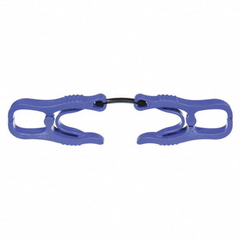 Glove Holder Clip: Plastic, Plastic, 6 3/8 in Lg, 0.38 in Max Clip Opening, Condor, Blue, 1 PR
