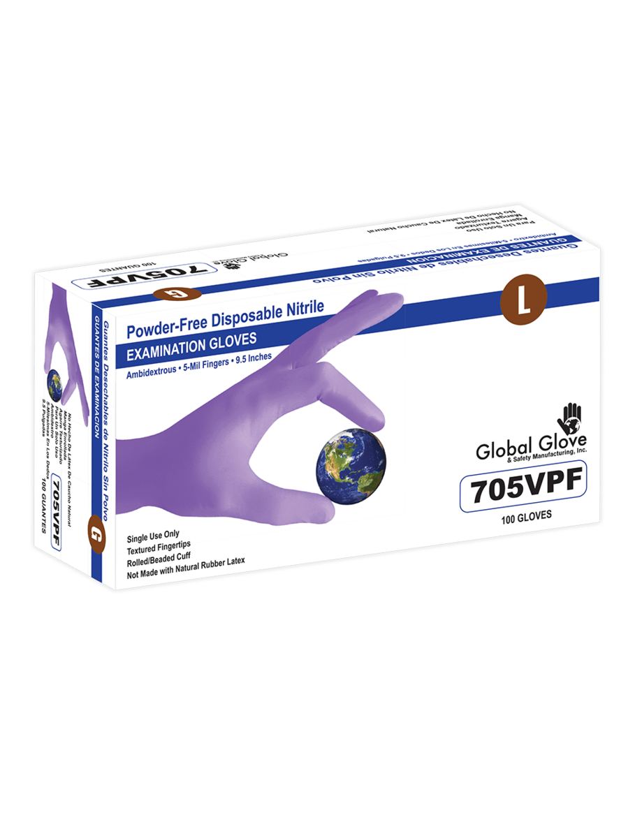 100 Large 5mil Nitrile Gloves - Disposable, Latex & Powder Free, Boxed For Protection