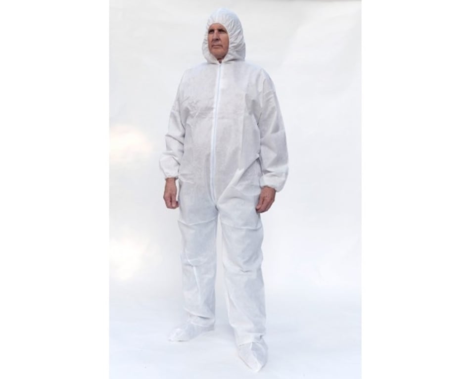 Sunrise T3141352XL White Polypropylene Coveralls with Attached Hood
