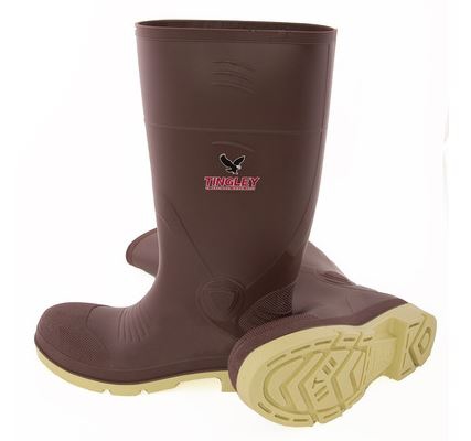 Tingley Profile 51154 Plain Toe Knee Boot - Men's 6 / Women's 8, Brown With Crepe Sole, 15" Height